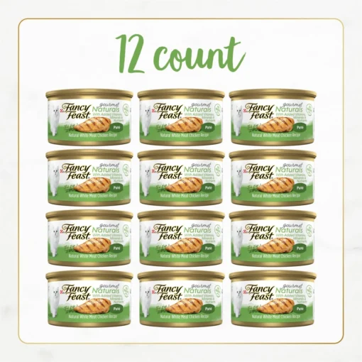 Fancy Feast Gourmet Naturals White Meat Chicken Recipe Pate Canned Cat Food, 3-oz, Case Of 12 -Fancy Feast 155551 PT1. AC SS1800 V1677102402