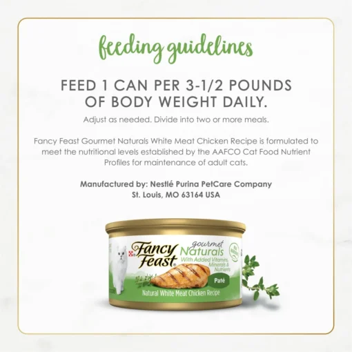 Fancy Feast Gourmet Naturals White Meat Chicken Recipe Pate Canned Cat Food, 3-oz, Case Of 12 -Fancy Feast 155551 PT7. AC SS1800 V1677102859