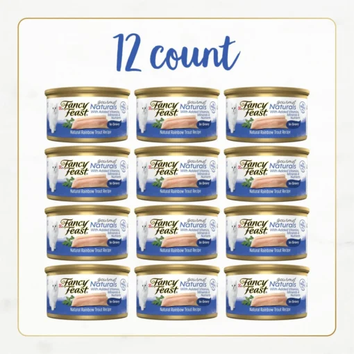 Fancy Feast Gourmet Naturals Natural Rainbow Trout Recipe In Gravy Canned Cat Food, 3-oz Can, Case Of 12 -Fancy Feast 214801 PT1. AC SS1800 V1677102923