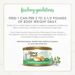 Fancy Feast Gourmet Naturals White Meat Chicken Recipe Grain-Free Pate Kitten Canned Cat Food, 3-oz Can, Case Of 12 -Fancy Feast 214807 PT7. AC SS1800 V1677102400