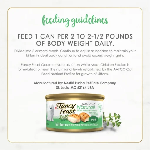 Fancy Feast Gourmet Naturals White Meat Chicken Recipe Grain-Free Pate Kitten Canned Cat Food, 3-oz Can, Case Of 12 -Fancy Feast 214807 PT7. AC SS1800 V1677102400