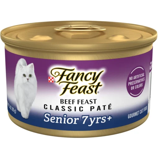 Fancy Feast Beef Feast Classic Pate Senior 7+ Canned Cat Food, 3-oz Can, Case Of 24 -Fancy Feast 217438 MAIN. AC SS1800 V1691418391