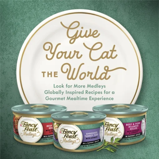 Fancy Feast Medleys Shredded Turkey Fare Canned Cat Food -Fancy Feast 75914 PT5. AC SS1800 V1666043382