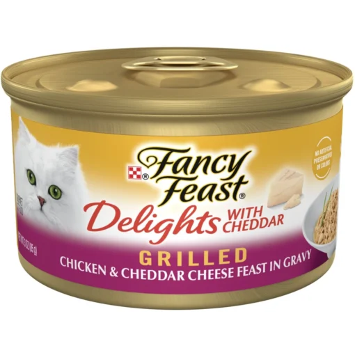 Fancy Feast Delights With Cheddar Grilled Chicken & Cheddar Cheese Feast In Gravy Canned Cat Food -Fancy Feast 75960 MAIN. AC SS1800 V1693927798