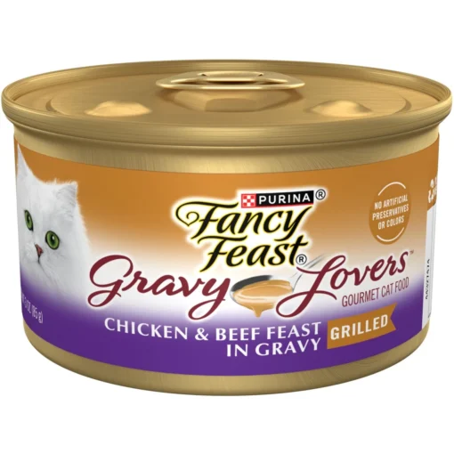 Fancy Feast Gravy Lovers Chicken & Beef Feast In Grilled Chicken Flavor Gravy Canned Cat Food -Fancy Feast 75966 MAIN. AC SS1800 V1702938748