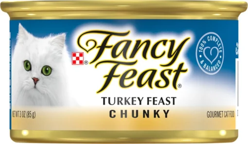 Fancy Feast Chunky Turkey Feast Canned Cat Food, 3-oz, Case Of 24 (**) -Fancy Feast image 100636